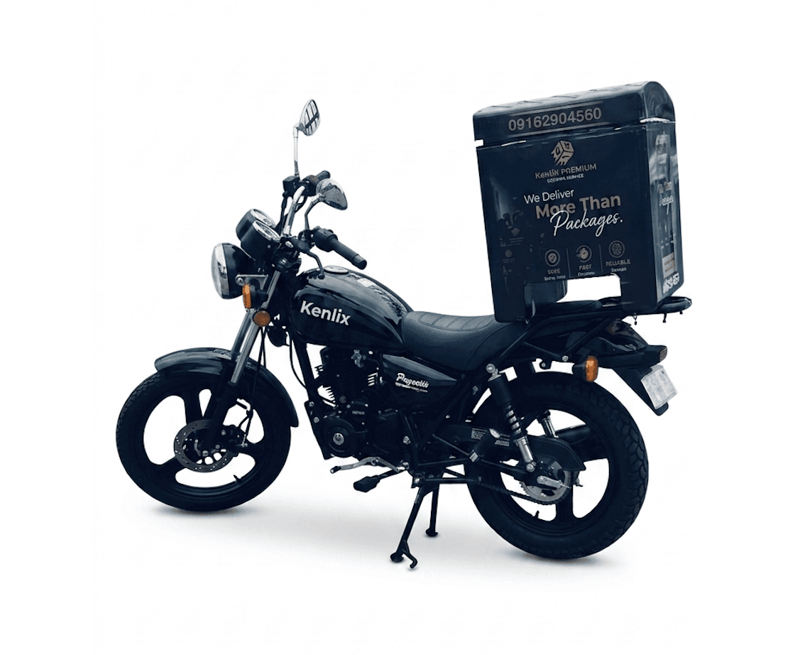 Kenlix delivery rider on a motorbike